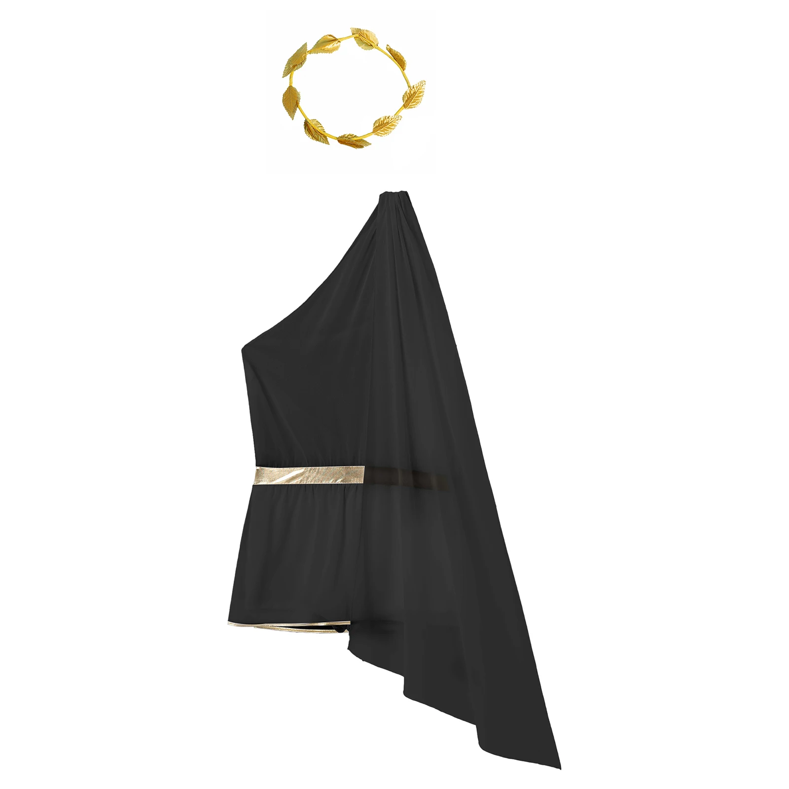 Pan drapé de la toge grecque noire