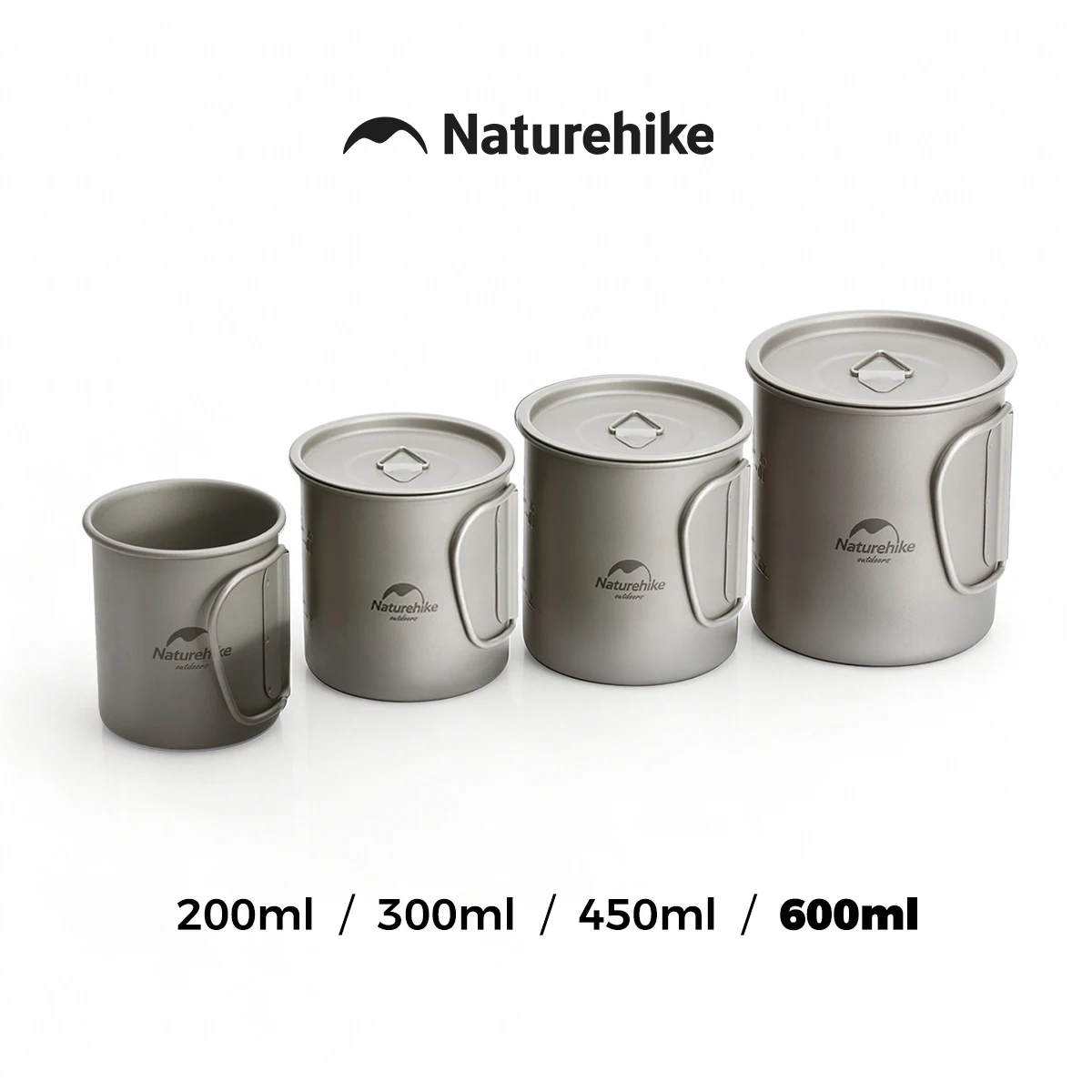 Naturehike Titanium Coffee & Tea Mug – Folding Handle for Hiking & Travel