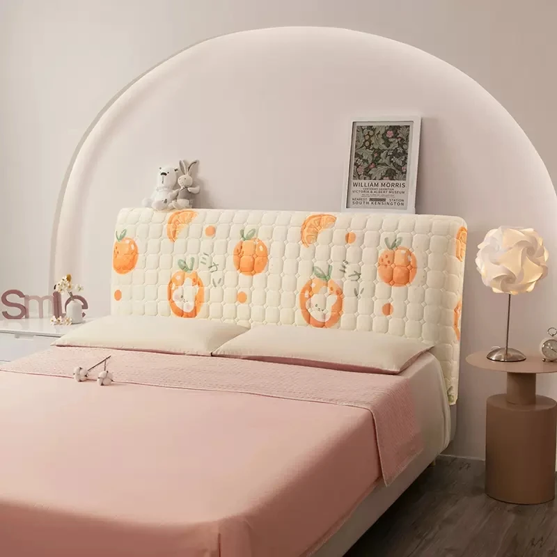 

Cartoon Soft Plush Quilted Bed Head Cover Thicken Velvet Headboard Cover Solid Bed Back Dust Protector Cover European Style
