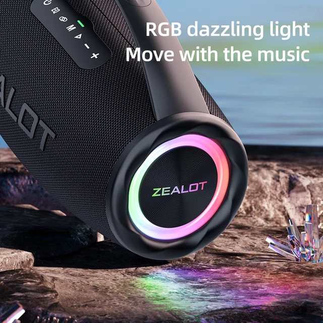 ZEALOT S97 80W Wireless speaker, Outdoor Portable Subwoofer Speaker, Hifi Sound quality,Dual Pairing, Fast Charging,16000mAh.