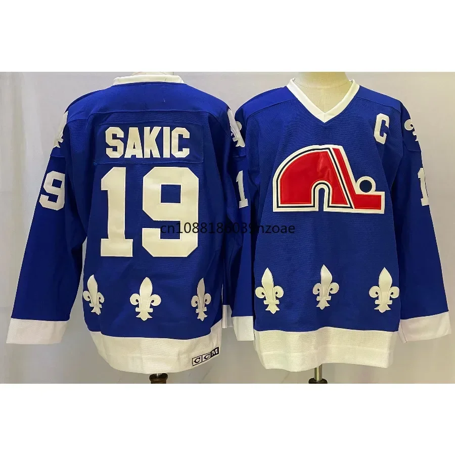 Joe Sakic Jersey 19 Quebec Ice Hockey Jersey Retro Sport Sweater Old Team Stitched Letters Numbers S-XXXL