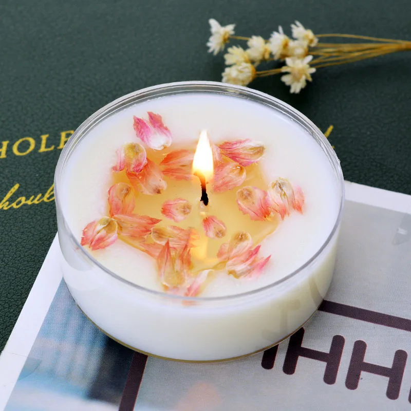 Long Lasting Scented Soy Candles Dried Flower Fragrance Smokeless