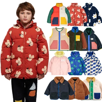남아 및 여아용 후드 면 재킷, 아동복, 면 패딩 의류, 두껍고 따뜻한 면 패딩 의류, 2023 겨울 신상