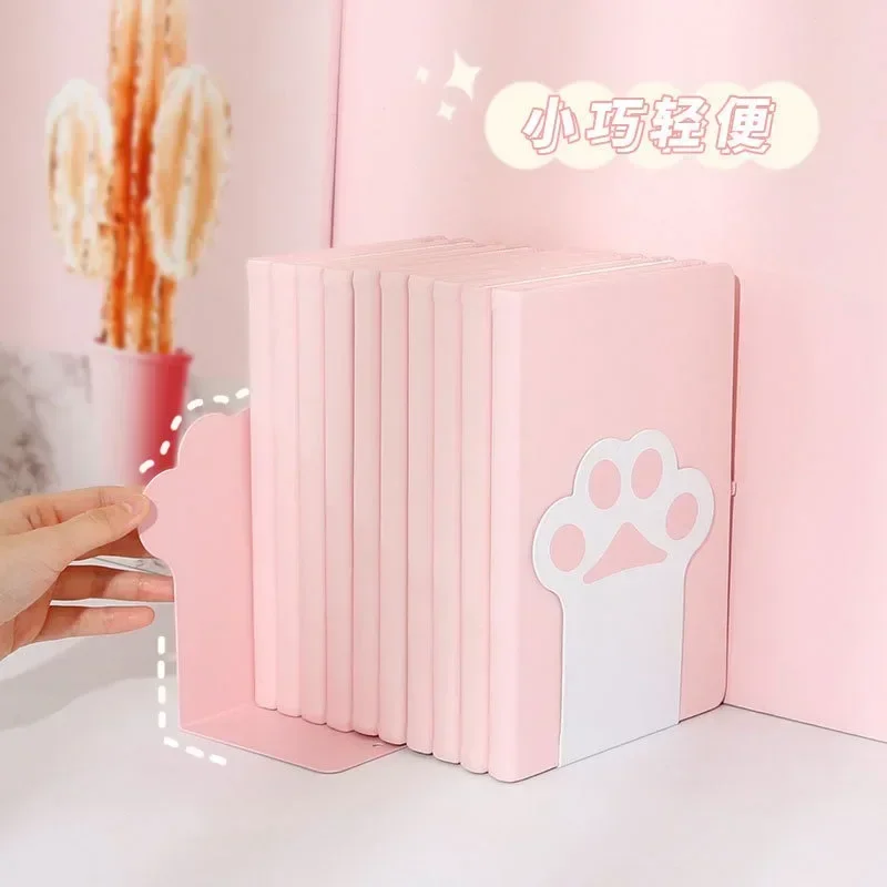 1Pair Cute Creative Cat Paw Bookends Kawaii School Office Supplies Anti-skid Book Desk Organizer Student Stationery for Girl book organizer book holder book stand