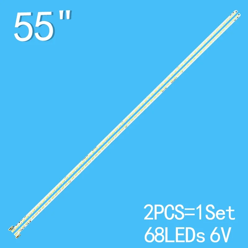 

2pcs/Set 606mm V For Xiaomi 55" LCD TV L60M4-AA LN-00Hlbbf-X0330 098101074400 098101074401 1712-0400-4190 160224 MI55TV(M55)