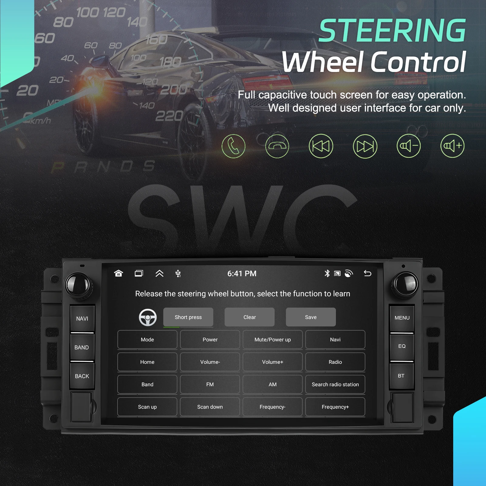 Radio para coche Podofo Android 2 Din 4G + 64G 7" para Chevrolet/Chrysler/Jeep/Dodge, estéreo para coche, Wifi, navegación GPS, sistema inteligente para coche, CarPlay, Android, unidad principal, BT, FM, Autoradio 8