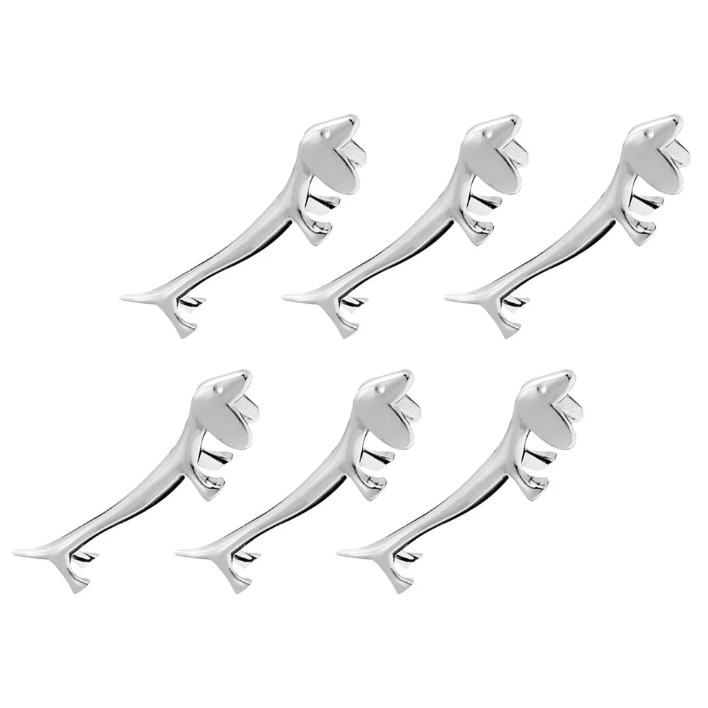 

6 Pcs Puppy Chopstick Rest Spoon Flatware Decorate Tool Dining Table Cutlery Zinc Alloy Decorative Racks