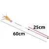 Cat Toys Feather Cat Stick Bite Resistant Steel Wire Spring Feather Interactive Cats Toy with Bell Wool Ball Kitten Toy Sticks 6