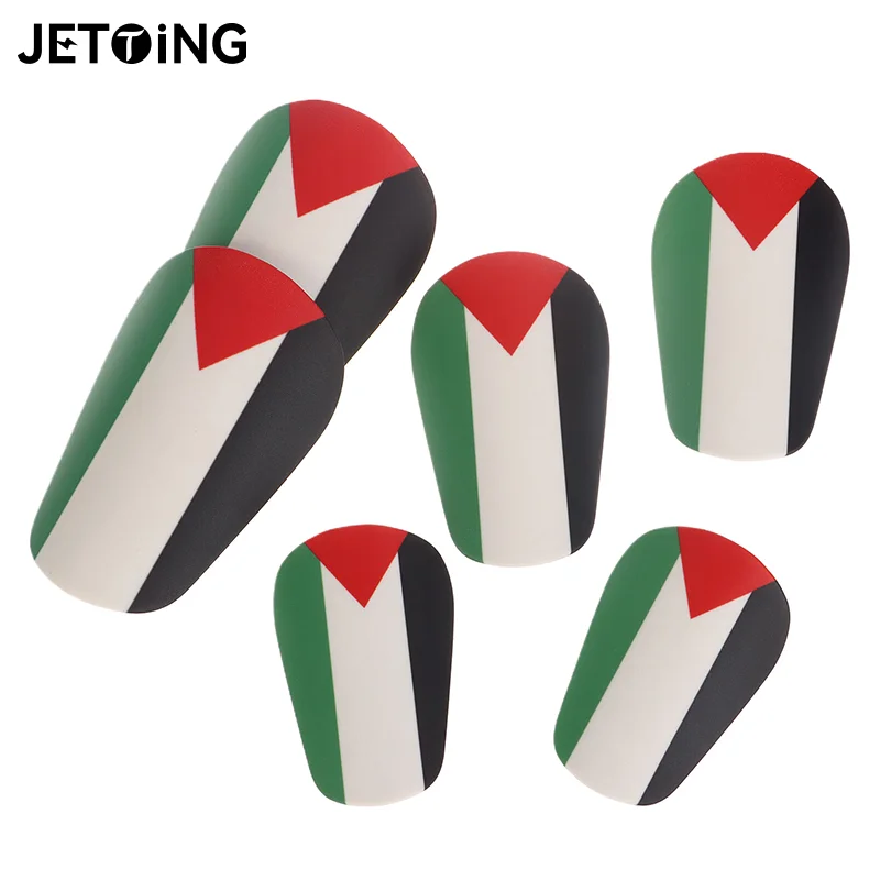 1Pair Mini Palestine Flag Soccer Shin Pads Wear-resistant Shock Absorbing Soccer Leg Protector For Kids Adult Football Leg Guard