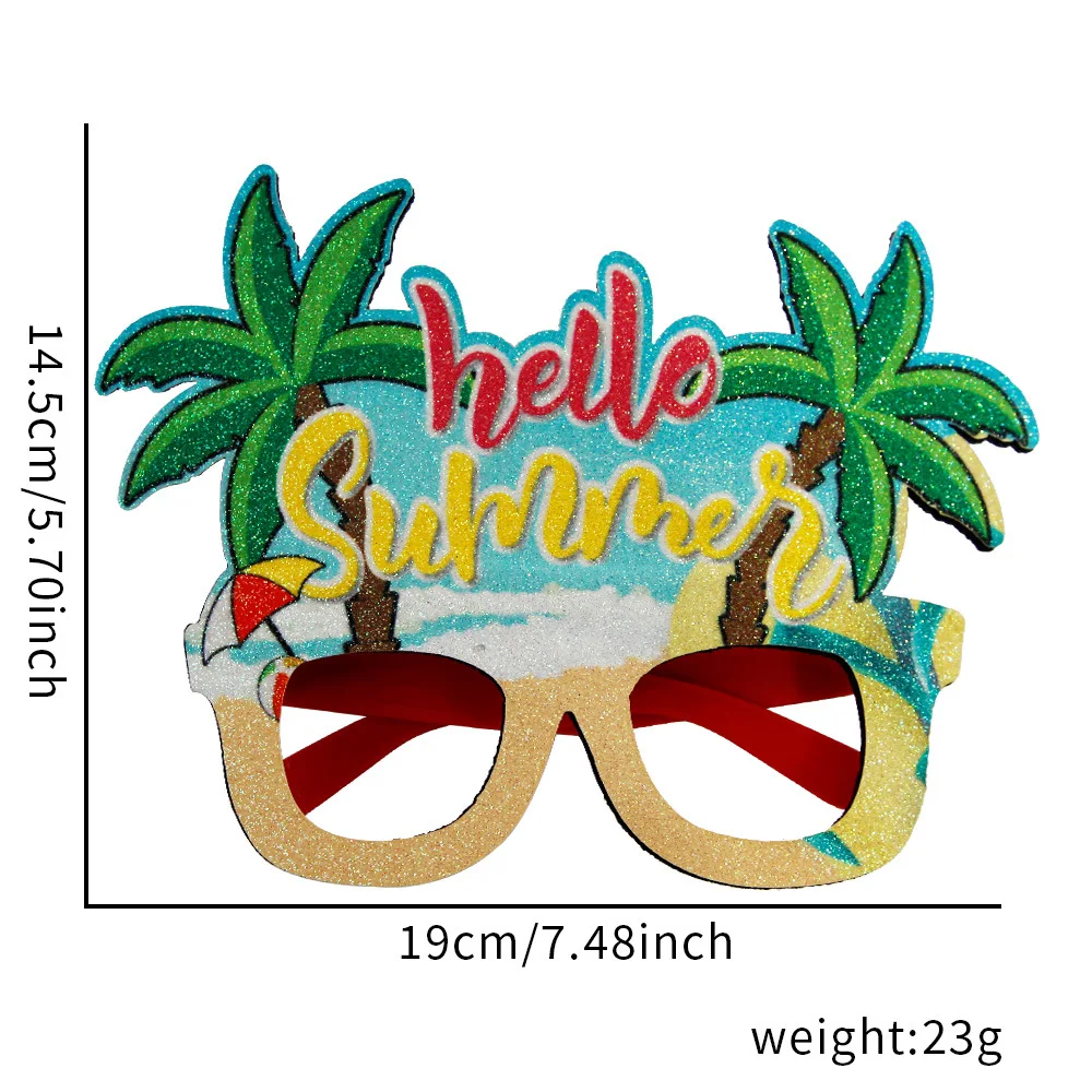 New Summer Hawaiian Sunglasses Frames Tropical Party Decor Flamingo Palm Tree Photo Booth Props Funny Festival Accessories