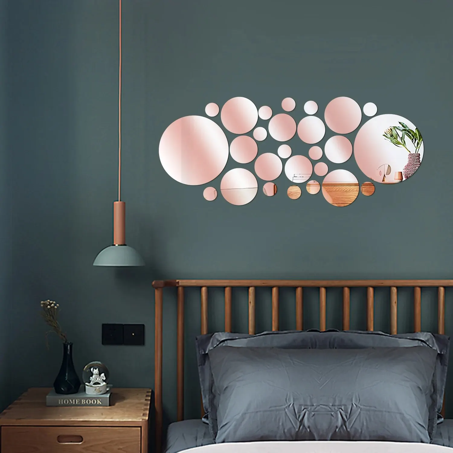 Wall Stickers 26PCS Geometric Circular Crystal Mirror Wall Sticker DIY Bedroom Living Room Home Decoration