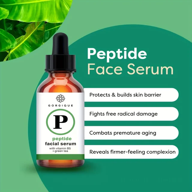 Peptide Serum For Face with Collagen Boosting Peptides, Amino Acids, Green Tea, Aloe and Vitamins B5 & E - Image 5