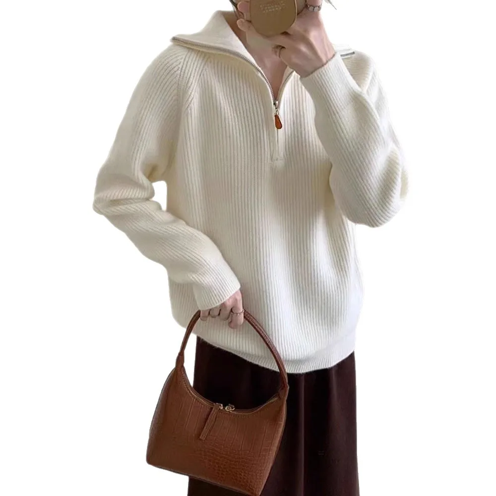 Thick Turtleneck Long Sleeve Knitted Sweater for Women