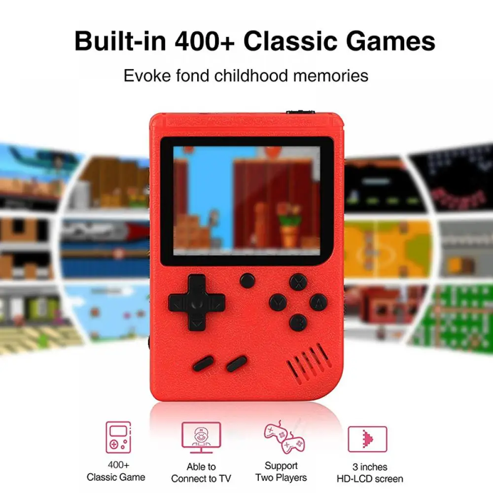 Retro Portable Mini Video Game Console Built-in 400 Games 3.0 Inch LCD Screen Kids Gift 8-Bit Handheld Game Player AV Output view 4