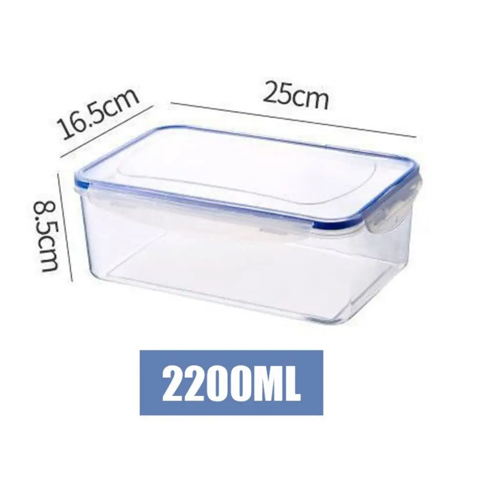 Caja de almacenamiento rectangular sellada para refrigerador con tapa, recipientes de plástico transparente para alimentos, apilables para microondas