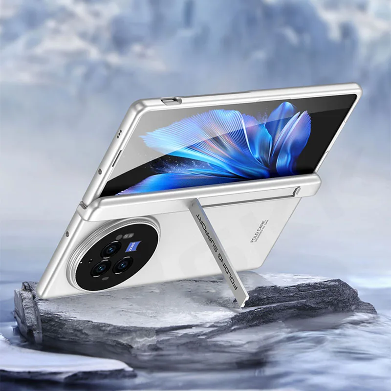 Magnetic Hinge Bracket Case with Outer Screen Glass Protector and Stand