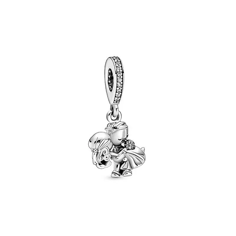 Vendita calda squisito argento sterling 925 carino ragazzo ragazza angelo originale Panzhu braccialetto fai da te da donna squisito regalo personalizzato unico