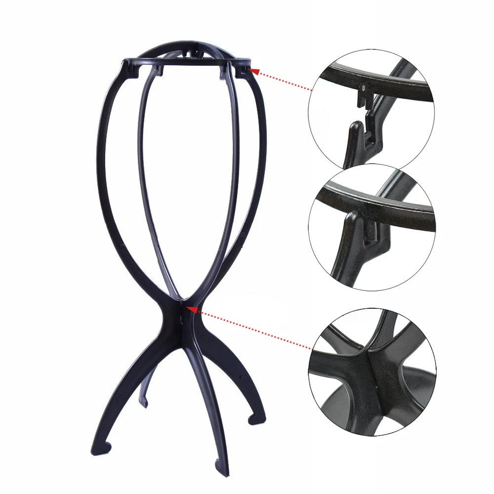 Portable Wig Stand Holder 4 Color Hat Fake Hair Stands Removable Durable  Barbershop Hair Display Model Holder Wig Accessories