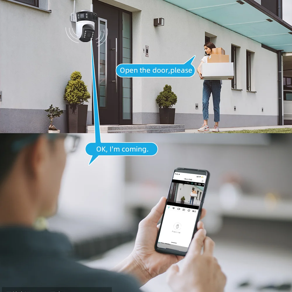 6K 12MP 6MP HD Three Screen WIFI IP Camera Outdoor Three Lens Ai Human Detection Waterproof CCTV Video Security Camera iCsee 5