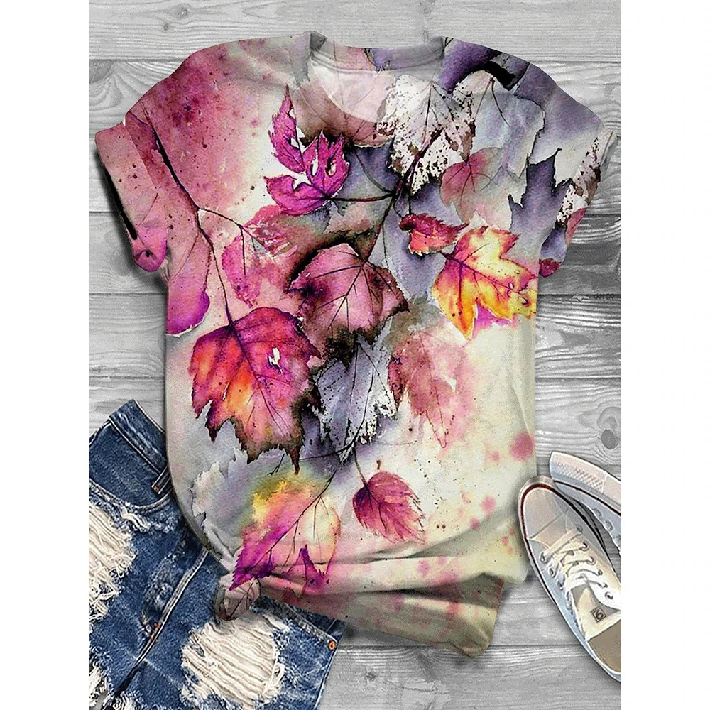 

Women's T-Shirts Cartoon Characters 3d Print Rose T-Shirt Harajuku Casual Short Sleeve Top Tee O Neck Oversized Female Clothing