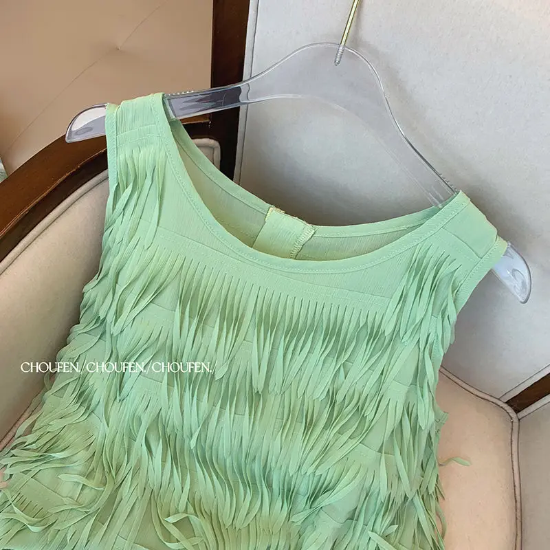 Small Fragrant Vest Set Summer 2024 New Women's Advanced Style Casual Fashion Wide Leg Pants Two Piece Set