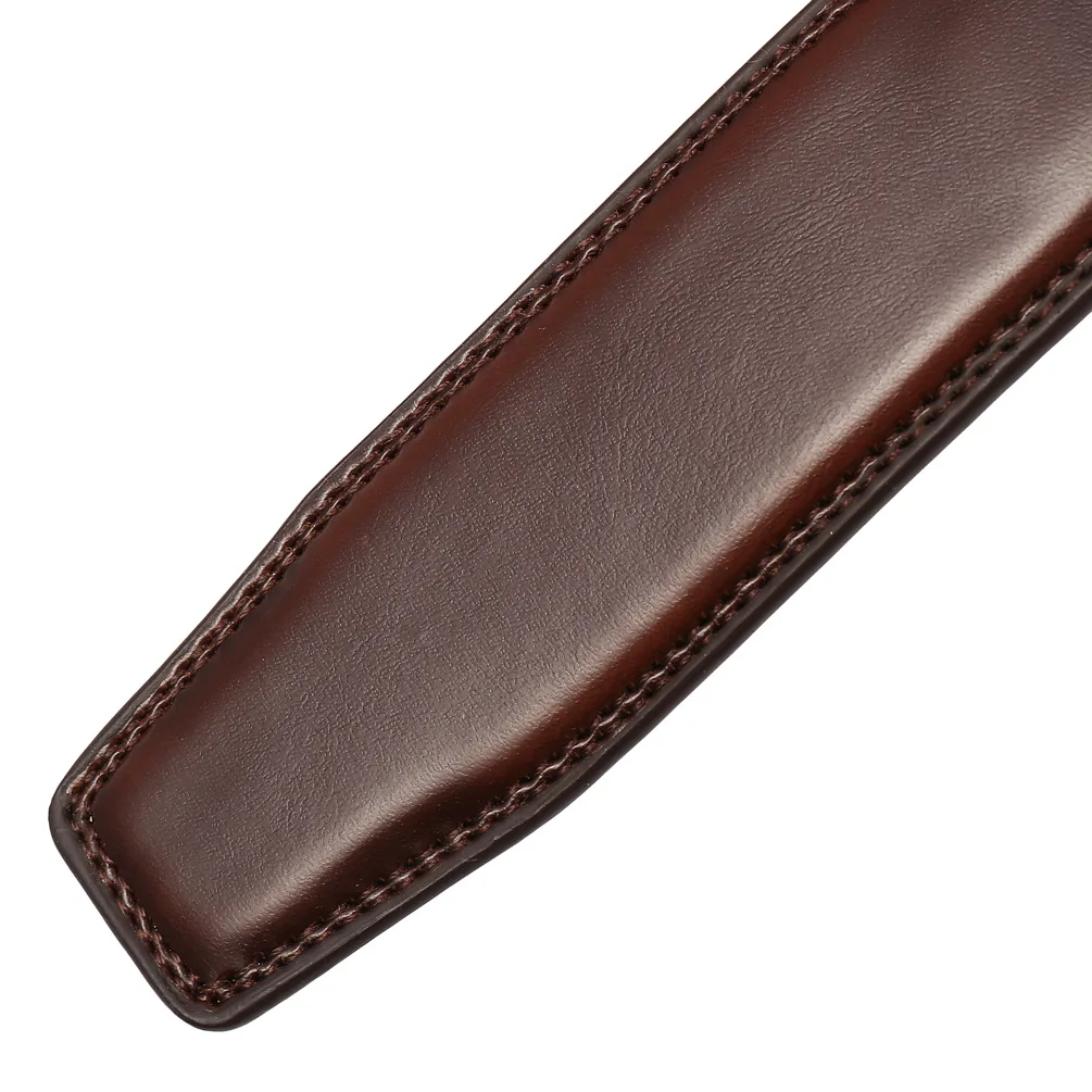 16 Styles 3.0cm 3.1cm Men's Genuine Leather Belts Automatic Buckle Belts Men No Buckle Belts High Quality Black Brown Waistband