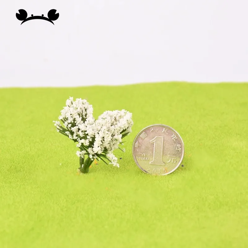 5Pcs Artificial Flower Cluster Mini Bush Potted Plant Scenery Moss Bonsai Landscape Garden Decoration Model Railway Accessories 4