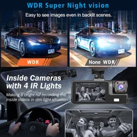 Caméra de tableau de bord WiFi pour voiture, 3 caméras FHD 1080P, enregistreur vidéo, 3 canaux, vue avant et arrière, Vision nocturne, boîte noire DVR pour la sécurité des véhicules 4
