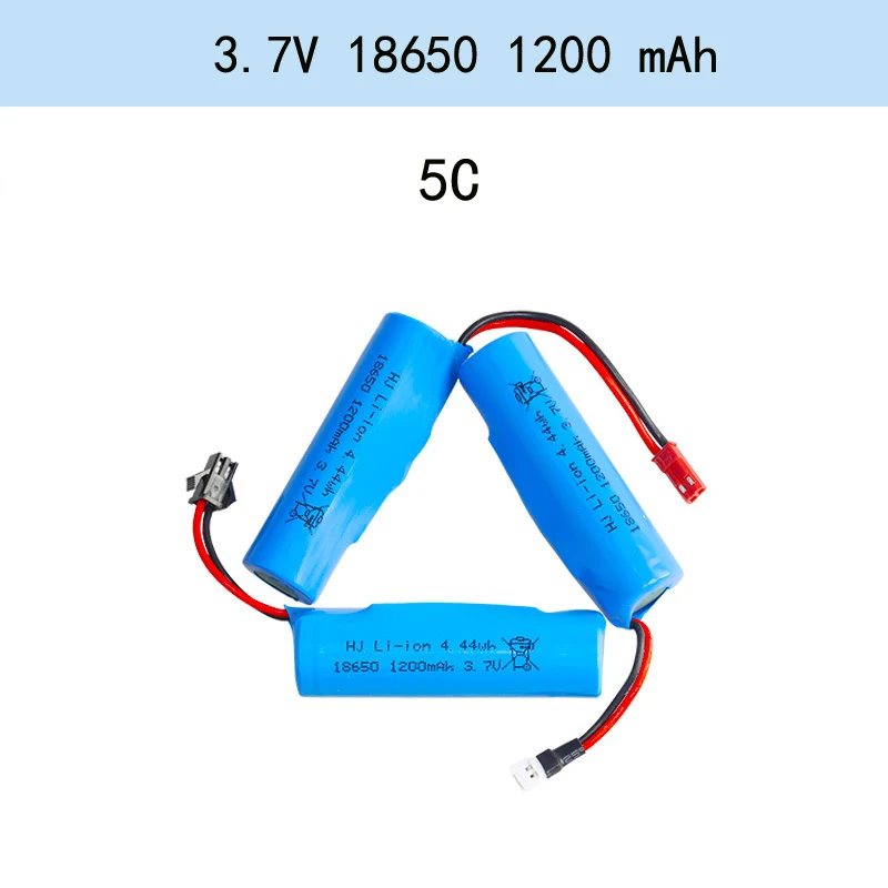 Gros plan sur la batterie 18650 3.7V 1200mAh montrant le circuit de protection intégré et les marquages