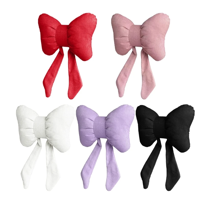 자동차 좌석 머리 받침 목 휴식 쿠션 Bowknot 자동차 목 베개 부드러운 목 지원 자동차 좌석 뒤 베개 목 통증 완화