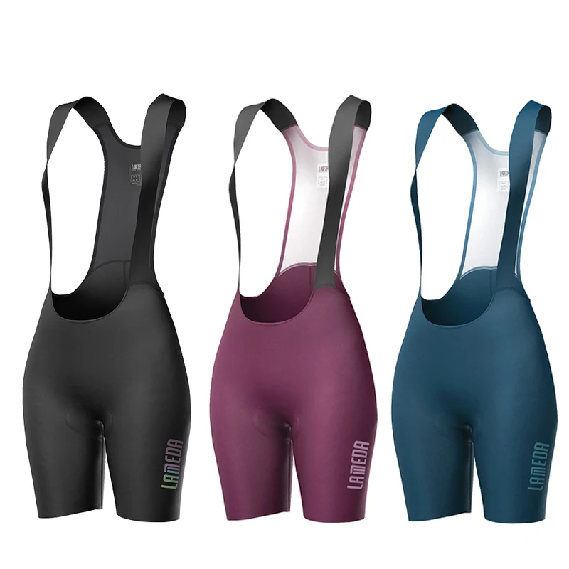 Women High-Waisted Cycling Shorts Road Bike Bib Pants Shoulder Straps Mountain Racing MTB Shorts Non-slip Biking Clothing