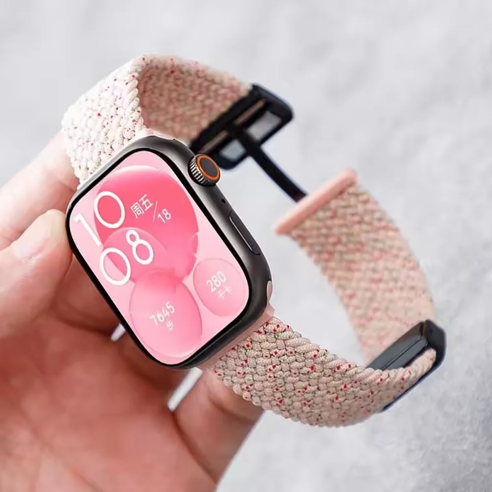 حزام مضفر لساعة Huawei Watch fit 4 pro حزام نايلون...