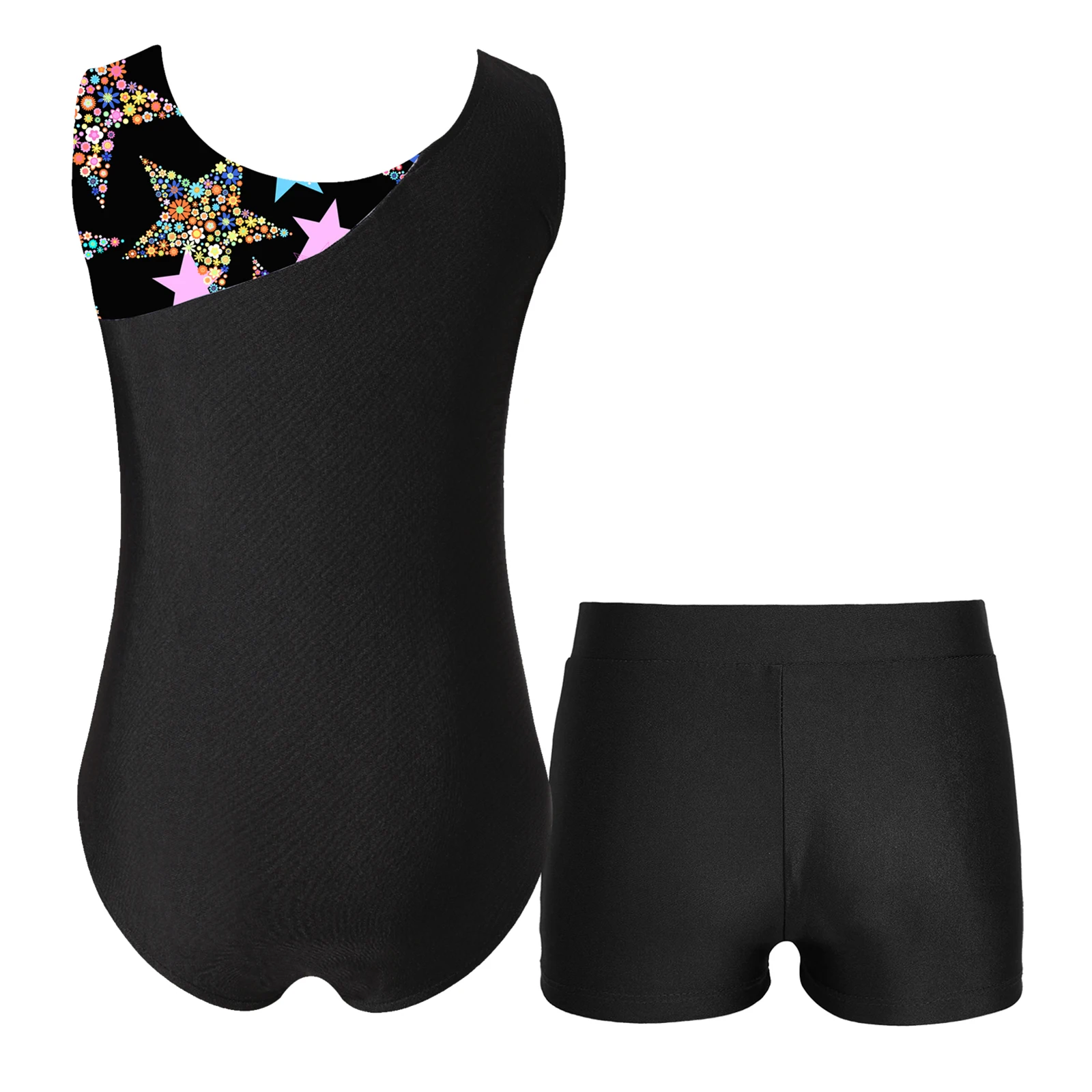 Children's Shiny Rhinestone Figure Ice Skating Bodysuit Sleeveless Gymnastics Jumpsuit Dancewear Kids Girls Ballet Dance Leotard