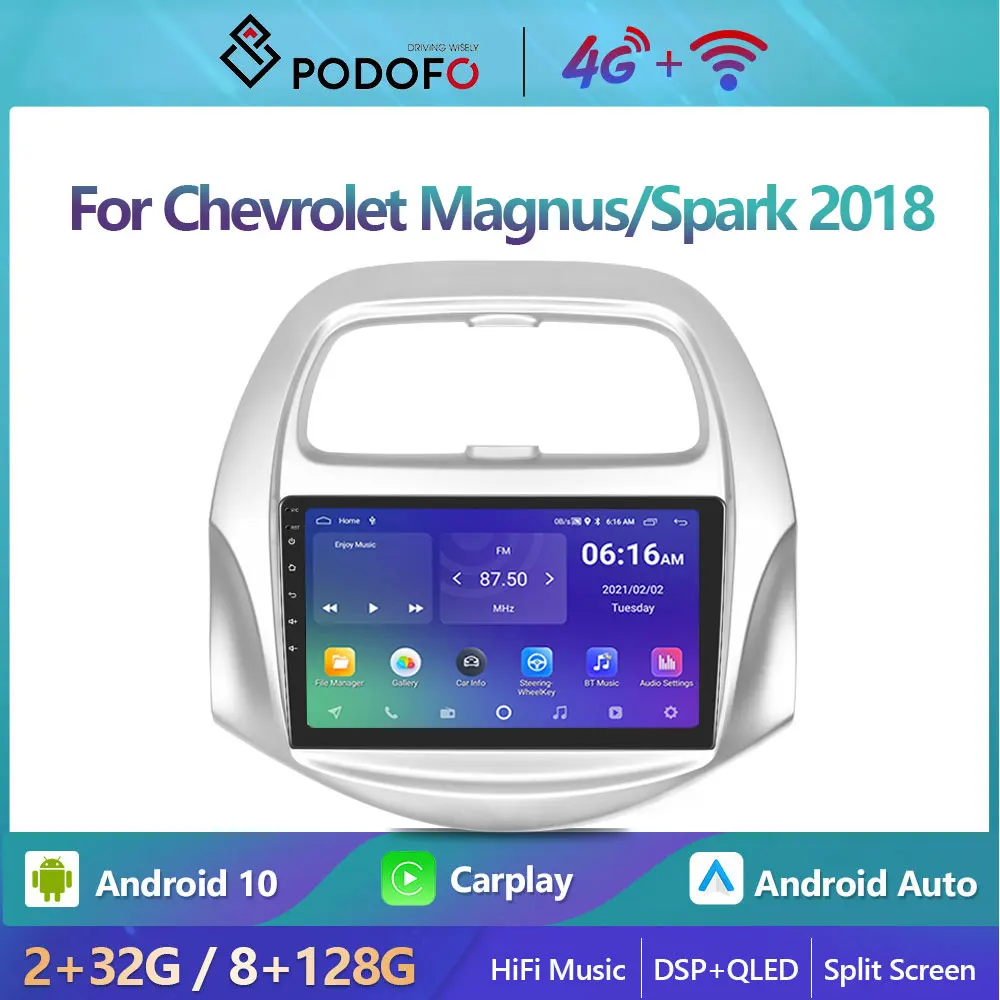 

Автомагнитола Podofo для Chevrolet Magnus/Spark 2018, мультимедийный видеоплеер, навигация, стерео, GPS, Android, 2din, 2 din, dvd