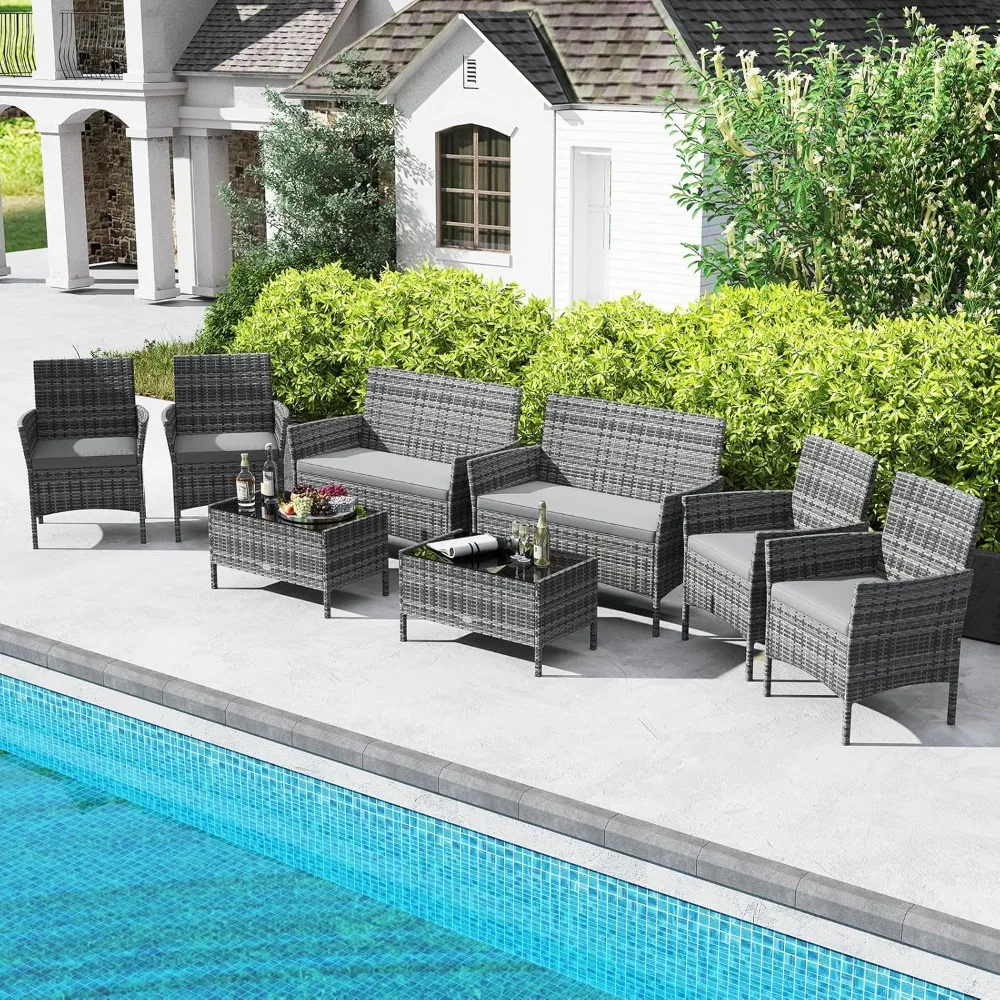 8-Piece Rattan Patio Set 2