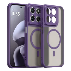 Enhanced Magnetic Translucent Frosted Matte Waterproof Protective Phone Cover - Motorola Moto G87 (Purple)