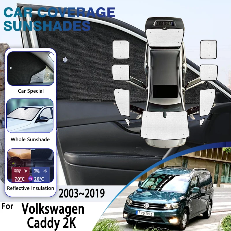 Parasole A Copertura Totale Per Vw Volkswagen Caddy 2K Maxi 2003 ~ 2019 Protezione Solare Parabrezza Kit Carrozzeria Parasole Accessori Auto