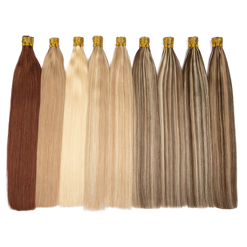 Hair extensions Straight i Tip Human Hair Extensions 0.8g/ 1g/Strand 50Stand Brazilian Remy Extensions Pure Color