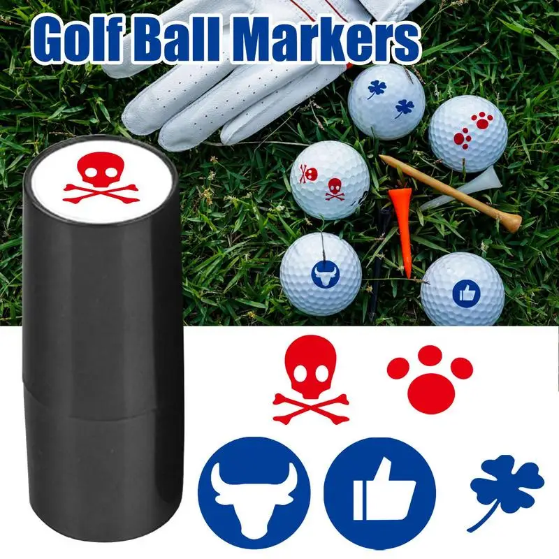 

New Golf Ball Marker Golf Ball Stamps Golf Ball Stencil Clover Skull Golf Ball Alignment Marking Impression Tool Accessories