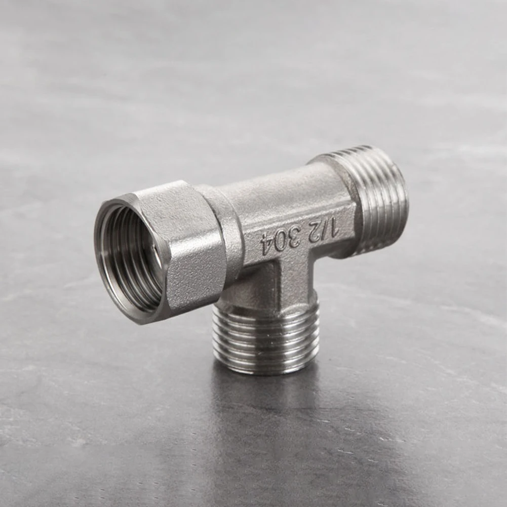 Diverter Valve Toilet Diverter Valve Copper T Adapter G1/2" T-Valve For Bath Bidet Sprayer Shower Fitting 4 Points Copper Three-way Water Pipe T Adapter Valve