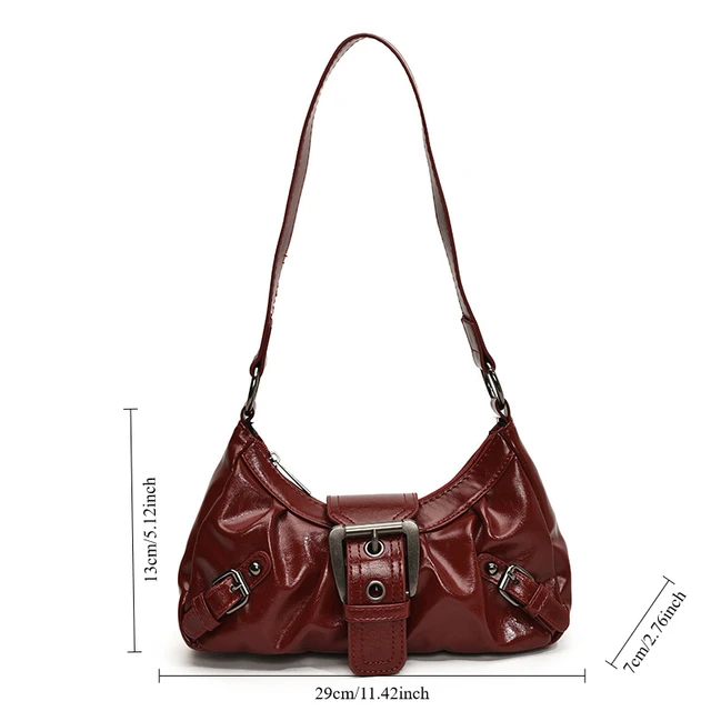 2025 Spring Hot Selling Maillard Style Retro Style Small Bag Spicy Girl Y2K Wasteland Style Vintage Leather Shoulder Armpit Bag 6