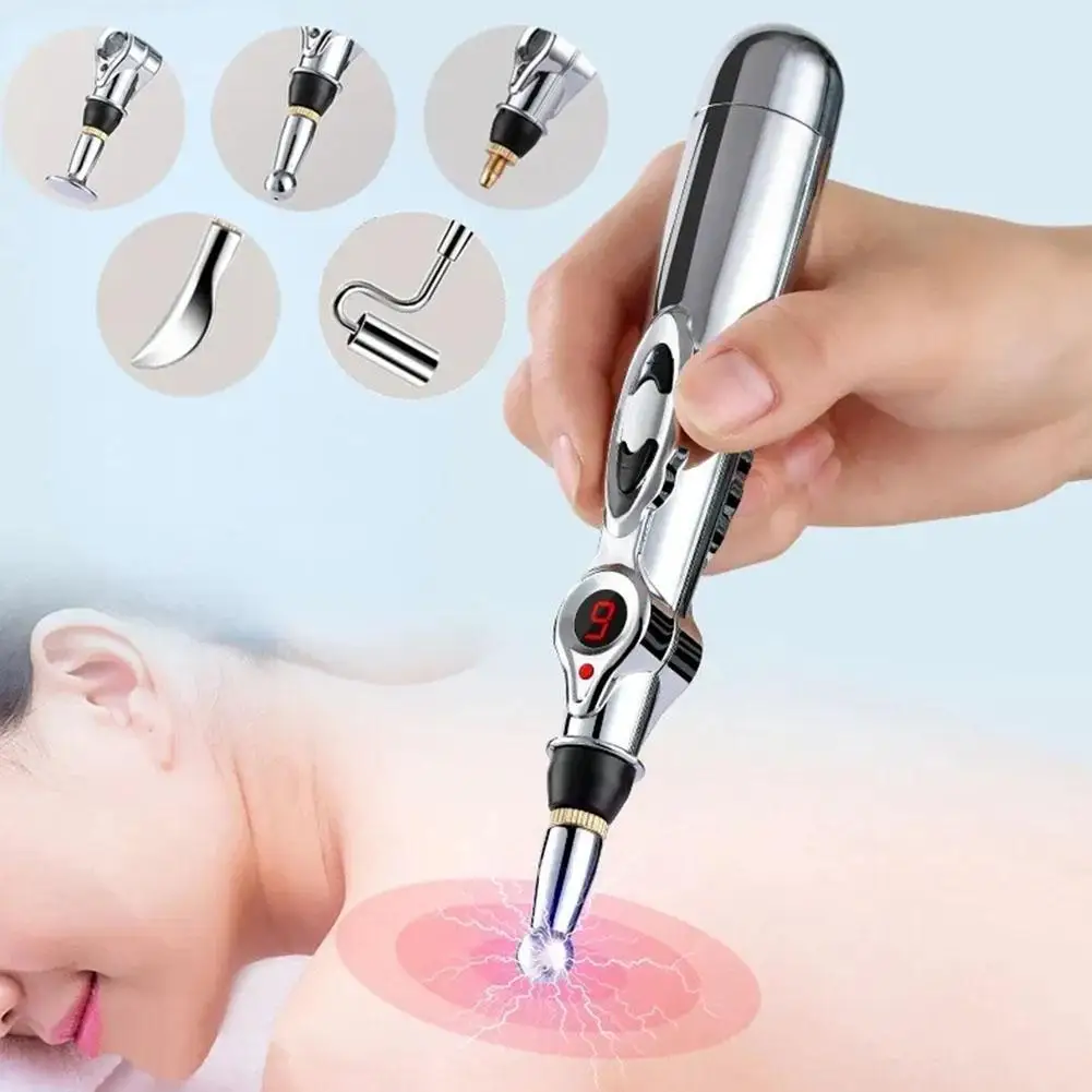 Electric Acupuncture Point Massage Pen Pain Relief Laser Therapy Electronic Meridian Energy Pen Body Head Back Neck Leg Massager