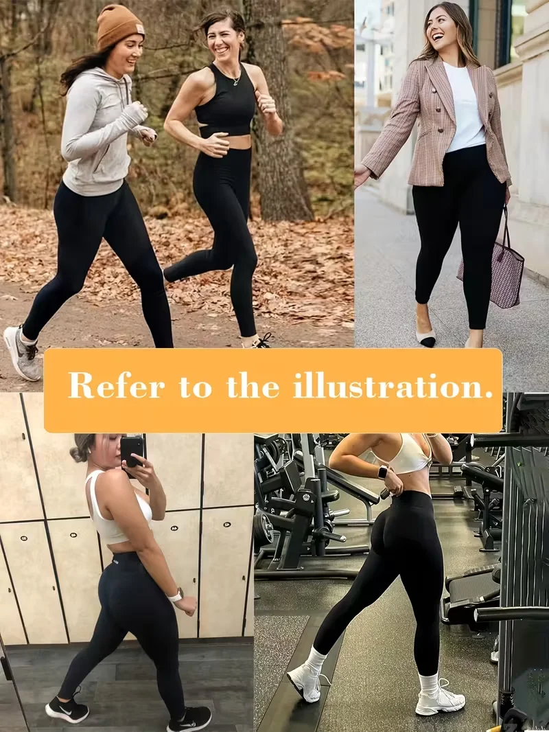 Womens High Waisted Yoga Pants Booty Lifting Tummy Control Workout Leggings Opaque Black Ideal Bottoms For Gym Running Jeans New 5