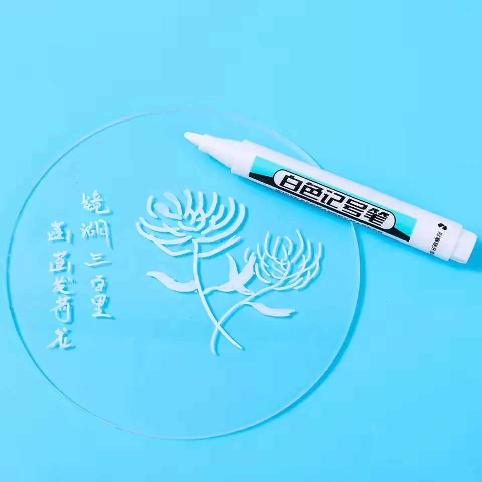 0.7/1.0/2.5MM 흰색 영구 마커 펜 마커 페인트 펜 목재 플라스틱 가죽 유리 스톤 금속 아트 페인팅 용품