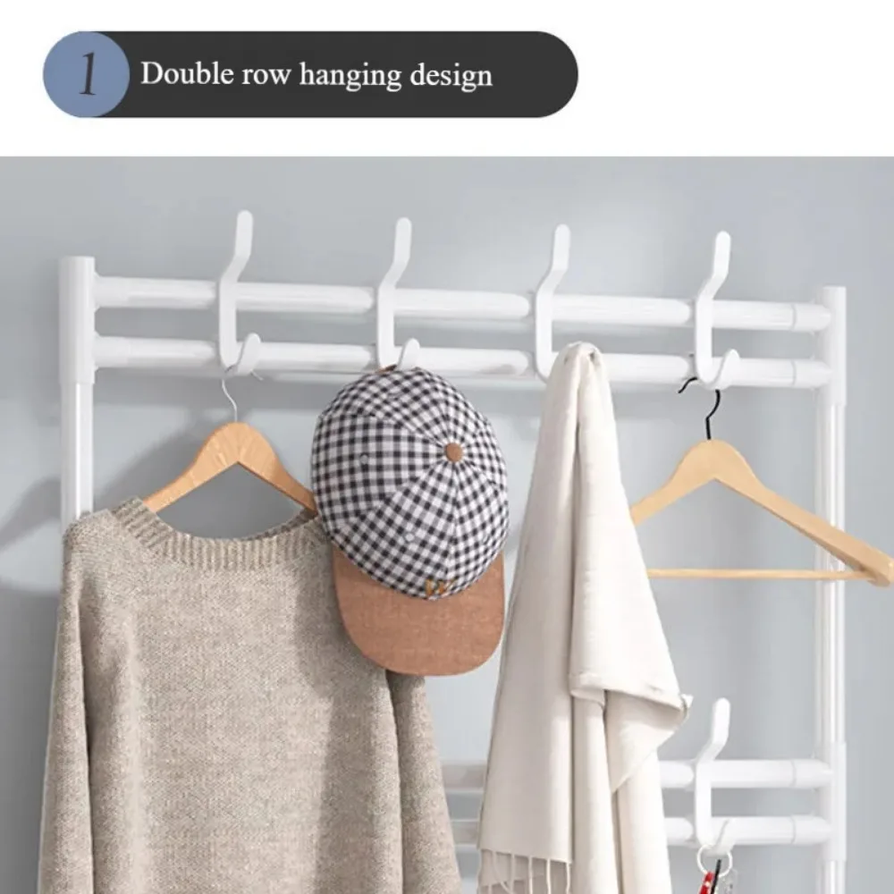 Clothes Hanger Multi-Layer Shoe Rack Doorway DIY Hat And Shoes Shelf Simple Floor-Standing Living Room Organizer Storage Racks