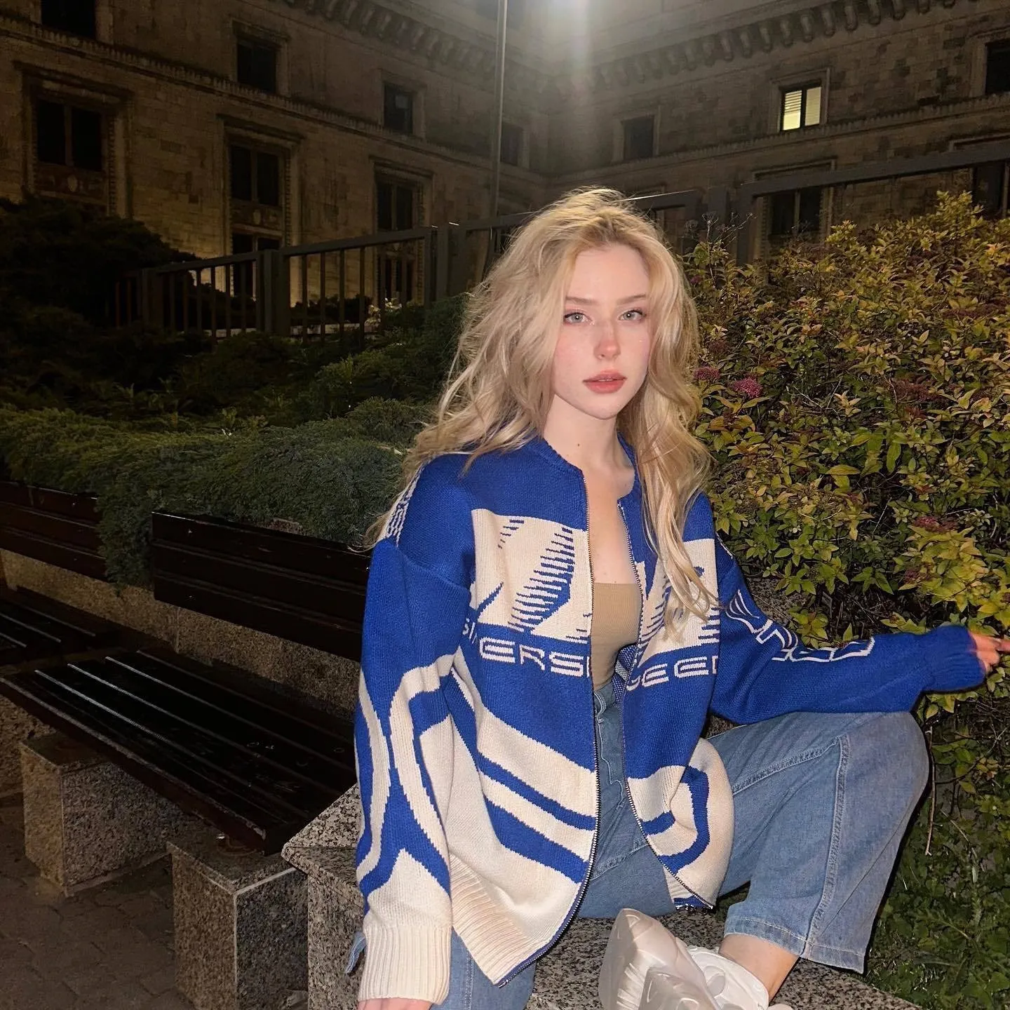 Women Oversized Sweater Racing Cardigan Girl Y2K Retro Hip Hop Knitted Sweater Vintage Pullover Casual Sweater Hipster Top 2023 4