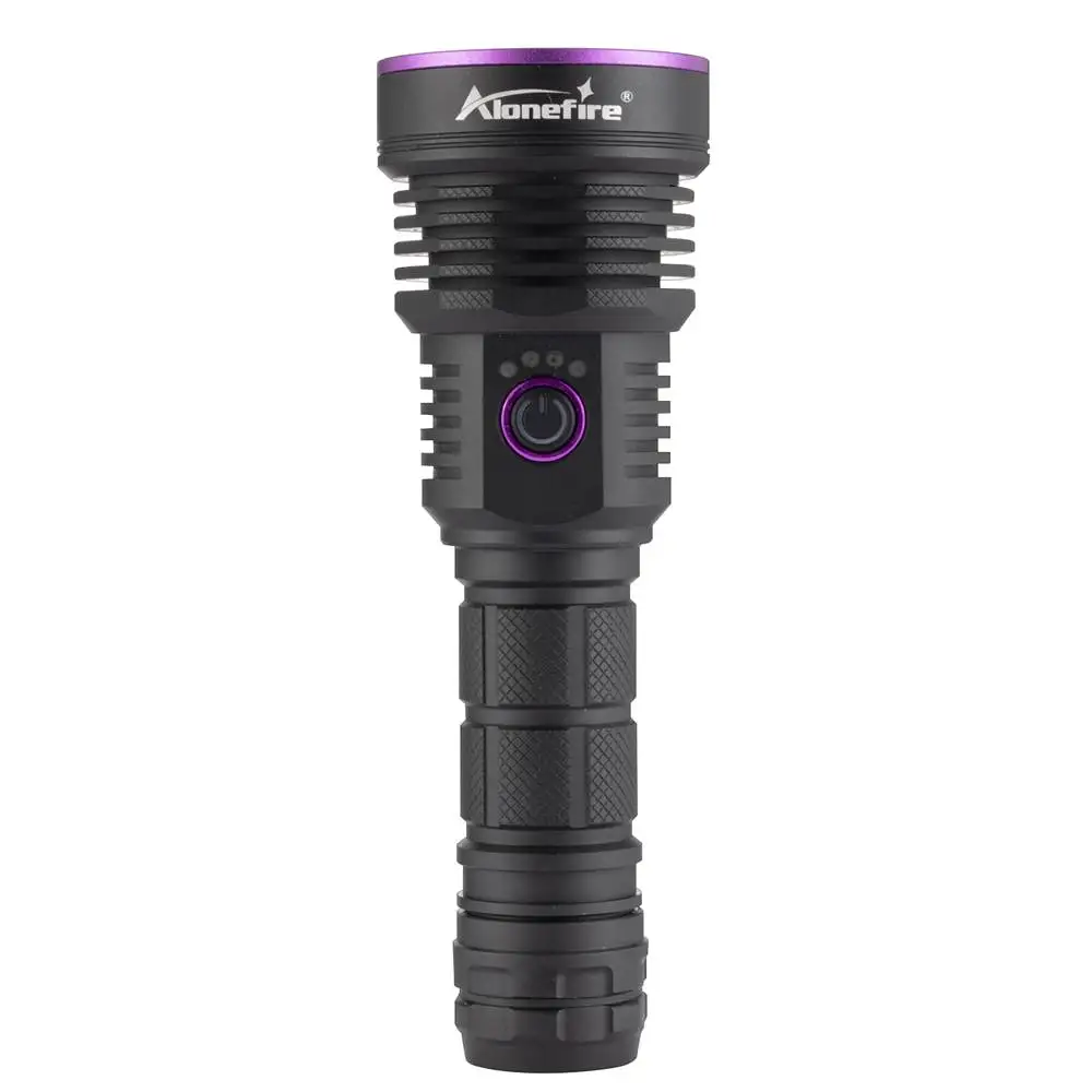 Alonefire SV43 395+365nm Powerful UV Flashlight Ultraviolet Lantern Torch  Lighter by 21700 Battery for Pet Stains Marker Check - AliExpress