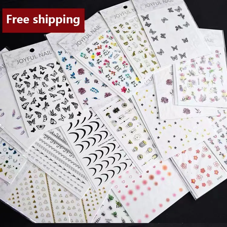 Random 50 PCS Stickers for nails Press on nails Toe nail art Decoration Women manicure supplies 2