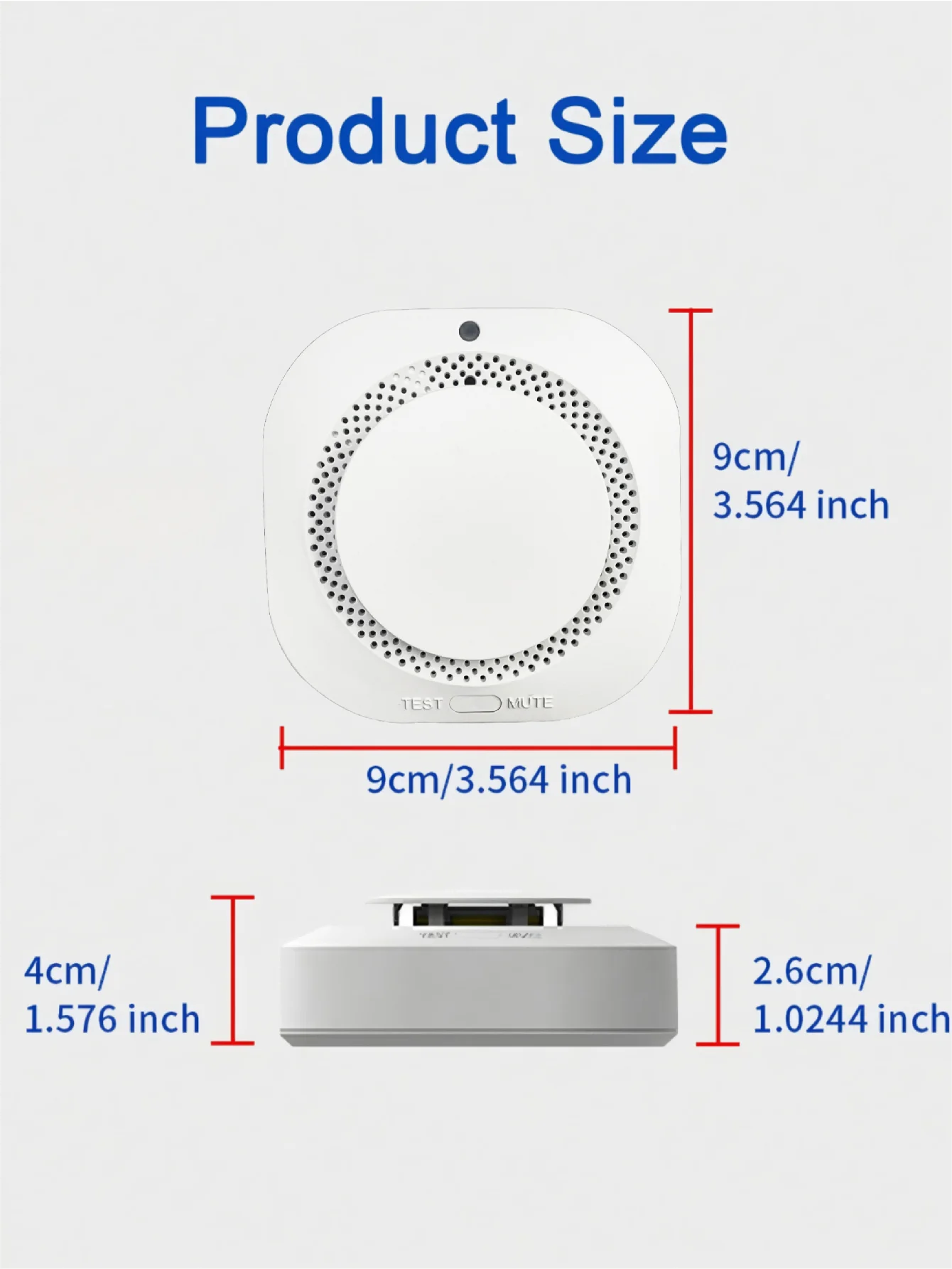 Wireless Smoke Alarm with Led Sound and Light Alarm, Low Battery Reminder, Home and Commercial Fire Protection Sensor (Battery Not Included) - 6