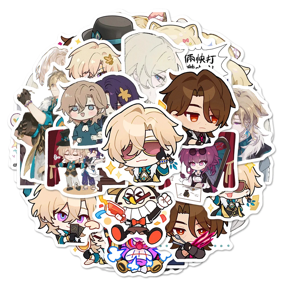 

Honkai Star Rail Merch Character Stickers Aventurine Dr. Ratio 48 Pieces Anime Collection